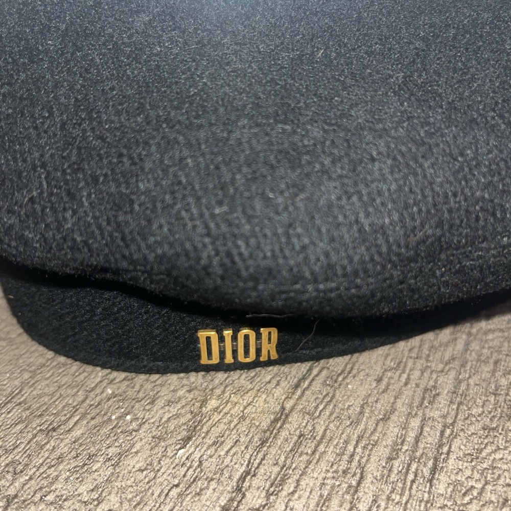 Dior Black Hat with Gold Logo